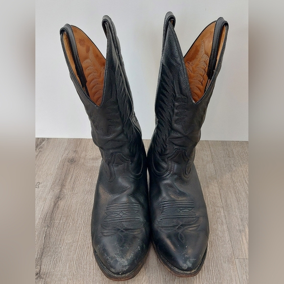 Boulet 9502 Black Cowboy Boots Size 10 1/2 Men's - Picture 4 of 13